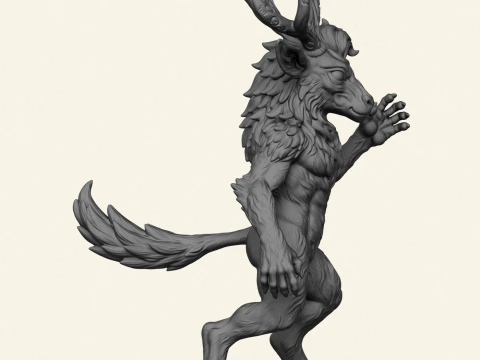 Wild Monster Deer Character 3D Print Model