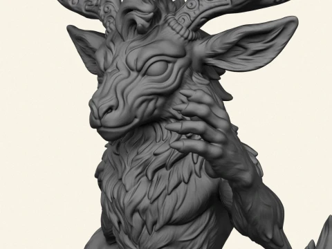 Wild Monster Deer Character 3D Print Model
