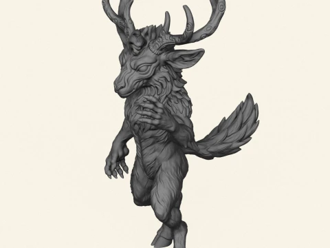 Wild Monster Deer Character 3D Print Model