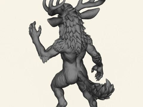Wild Monster Deer Character 3D Print Model