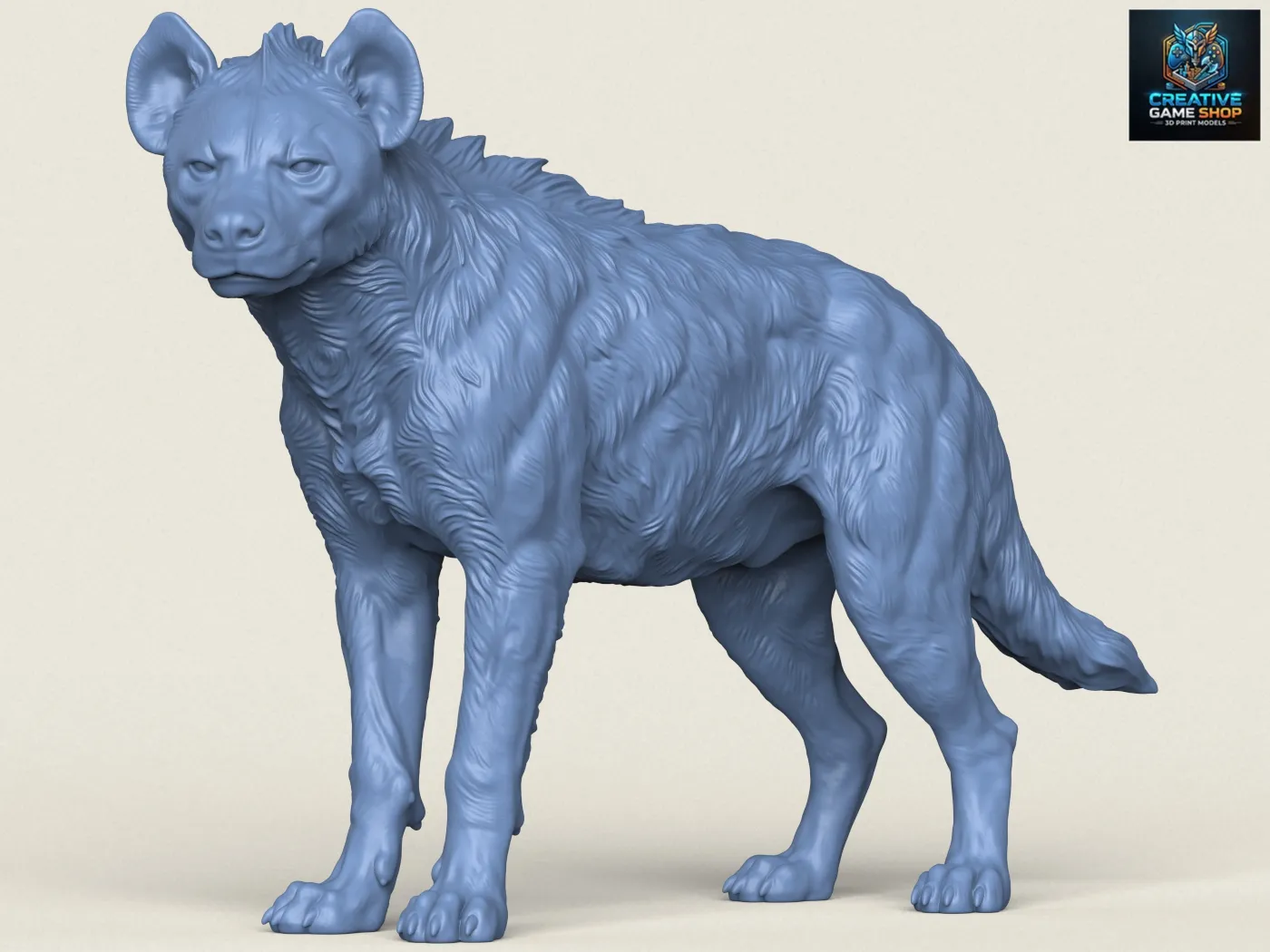 Wild Hyena Print Ready 3D Print Model .c4d .max .obj .3ds .fbx .stl .blend