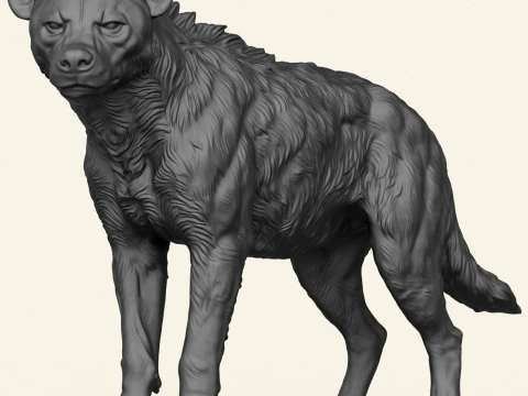 Wild Hyena Print Ready 3D Print Model
