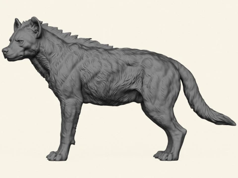 Wild Hyena Print Ready 3D Print Model