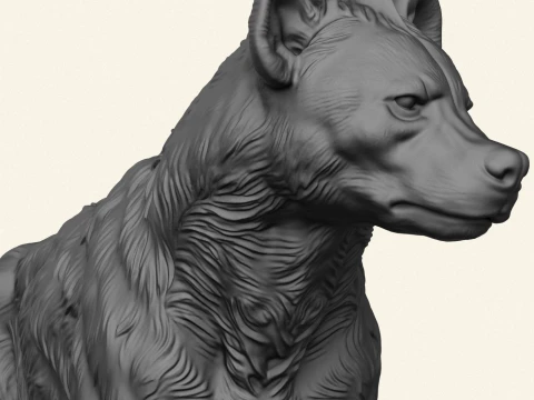 Wild Hyena Print Ready 3D Print Model