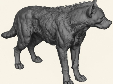 Wild Hyena Print Ready 3D Print Model