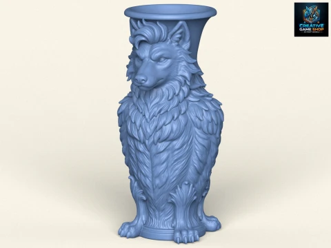 Wolf Head Stylish Jug Modelo de Impressão 3D
