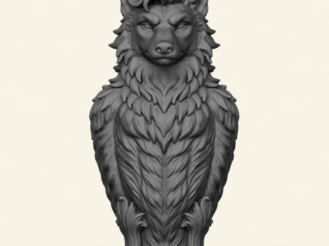 Wolf Head Stylish Jug 3D Print Model