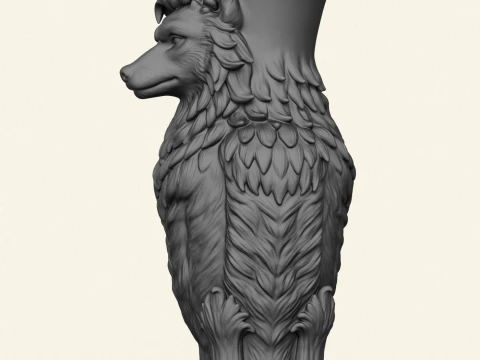 Wolf Head Stylish Jug 3D Print Model
