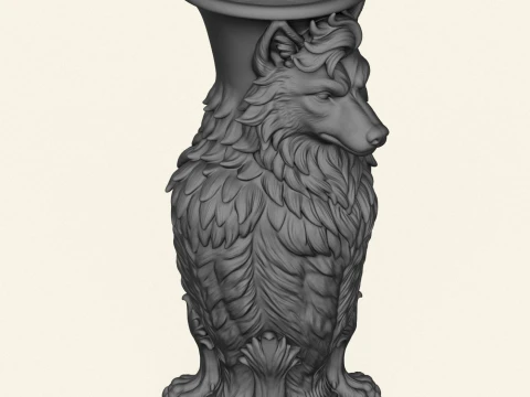Wolf Head Stylish Jug 3D Print Model