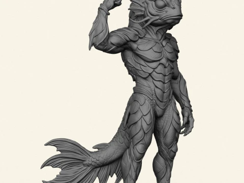 Monster Alien Fish Character 3D Print Model
