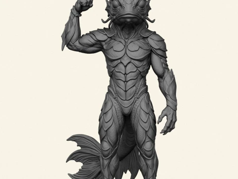 Monster Alien Fish Character 3D Print Model