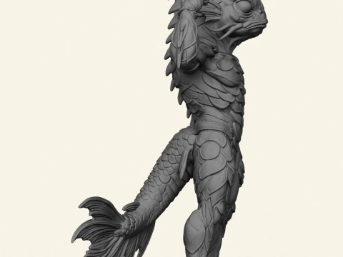 Monster Alien Fish Character 3D Print Model