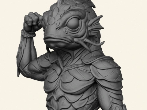 Monster Alien Fish Character 3D Print Model