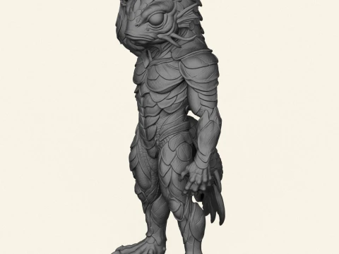 Monster Alien Fish Character 3D Print Model
