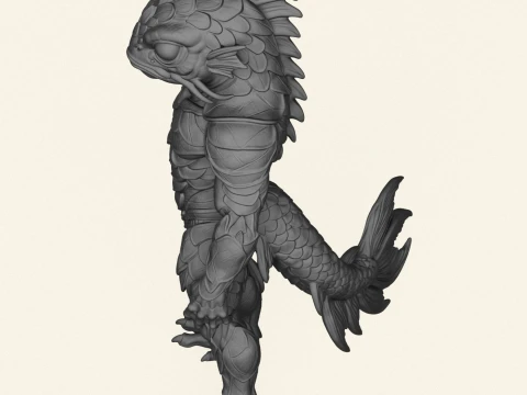 Monster Alien Fish Character 3D Print Model