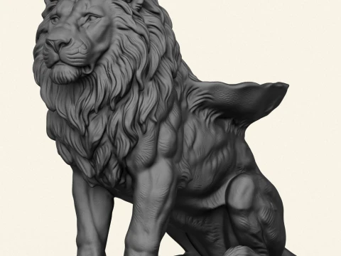 Wild Lion Object Holder 3D Print Model