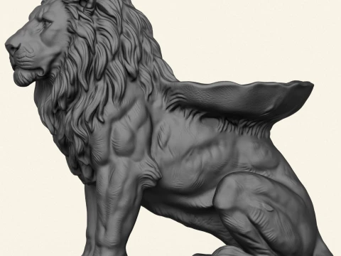 Wild Lion Object Holder 3D Print Model