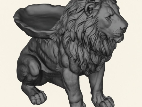 Wild Lion Object Holder 3D Print Model