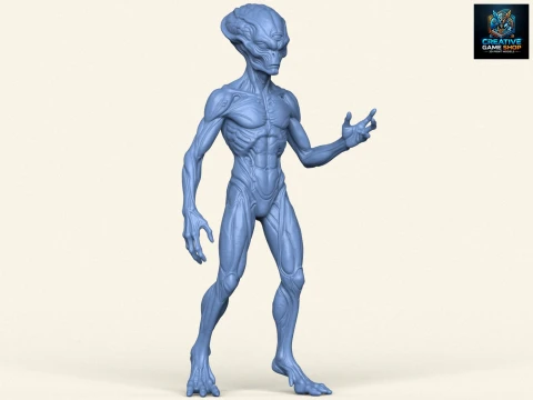 Alien Humanoid Character Modèles 3D en vedette