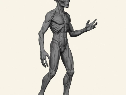Alien Humanoid Character 3D Print Model