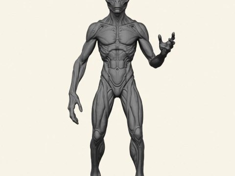 Alien Humanoid Character 3D Print Model
