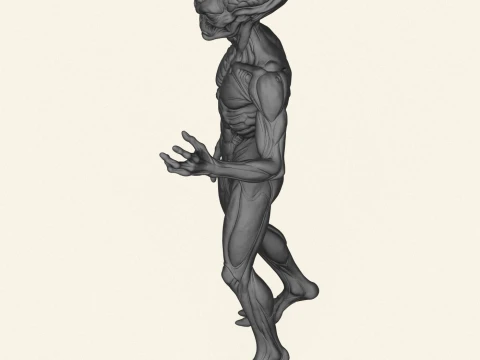 Alien Humanoid Character 3D Print Model