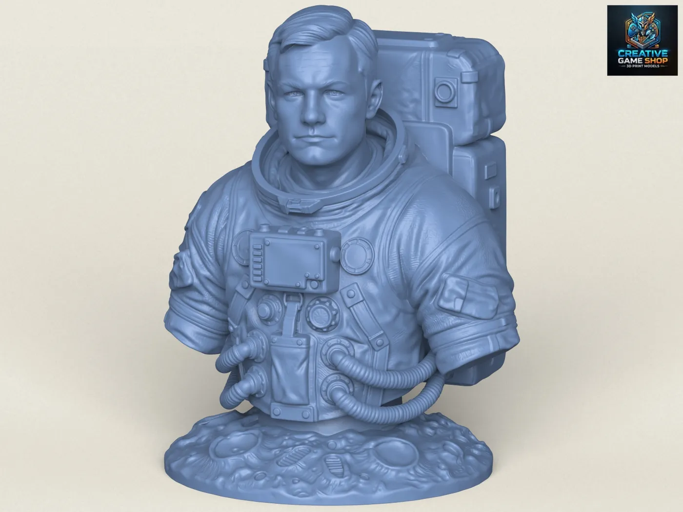 Astronaut Neil Armstrong Bust 3D Print Model .c4d .max .obj .3ds .fbx .stl .blend 