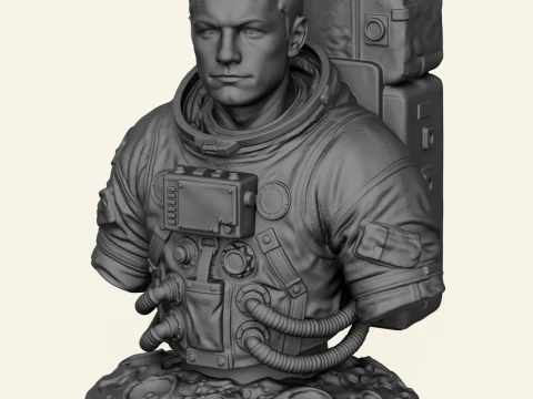 Astronaut Neil Armstrong Bust 3D Print Model