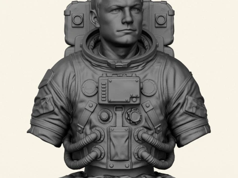 Astronaut Neil Armstrong Bust 3D Print Model