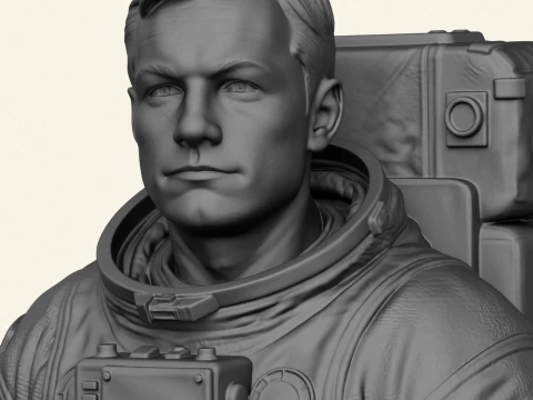 Astronaut Neil Armstrong Bust 3D Print Model