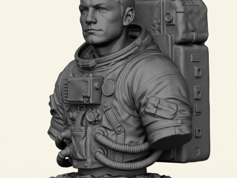 Astronaut Neil Armstrong Bust 3D Print Model