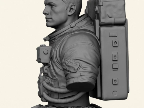 Astronaut Neil Armstrong Bust 3D Print Model