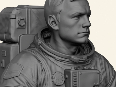 Astronaut Neil Armstrong Bust 3D Print Model