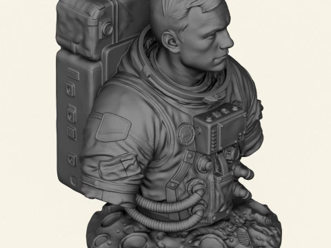 Astronaut Neil Armstrong Bust 3D Print Model