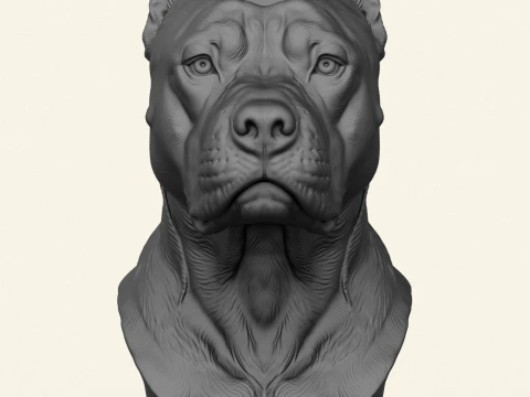 Pitbull Dog Head Object Holder 3D Print Model