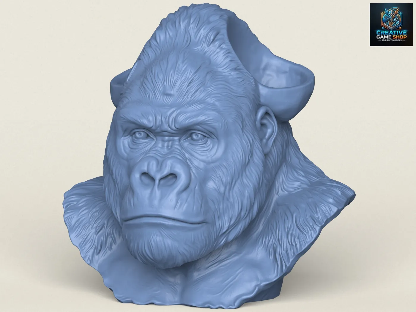 Gorilla Head Holder Print Ready 3D Print Model .c4d .max .obj .3ds .fbx .stl .blend