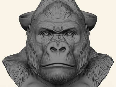 Gorilla Head Holder Print Ready 3D Print Model