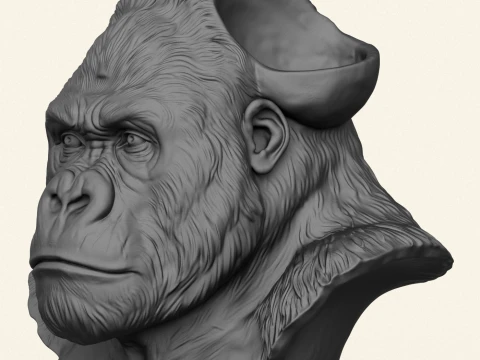 Gorilla Head Holder Print Ready 3D Print Model