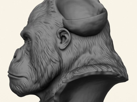Gorilla Head Holder Print Ready 3D Print Model