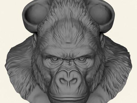 Gorilla Head Holder Print Ready 3D Print Model