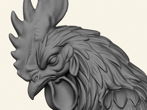 Egg in Rooster Hand Sculpture 3D Print Model