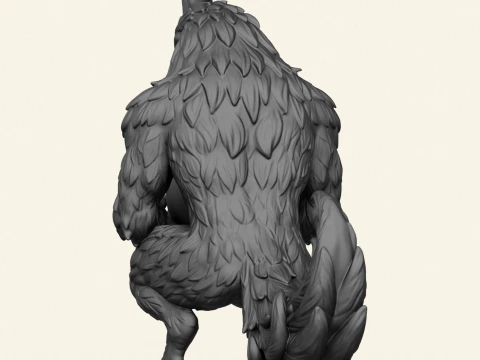 Egg in Rooster Hand Sculpture 3D Print Model
