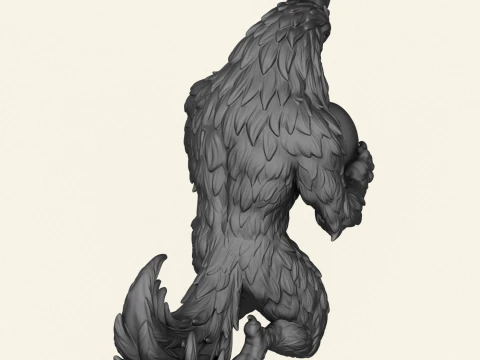 Egg in Rooster Hand Sculpture 3D Print Model