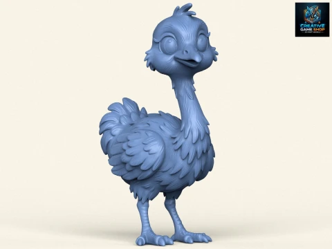 Stylized Baby Ostrich 3D Print Model
