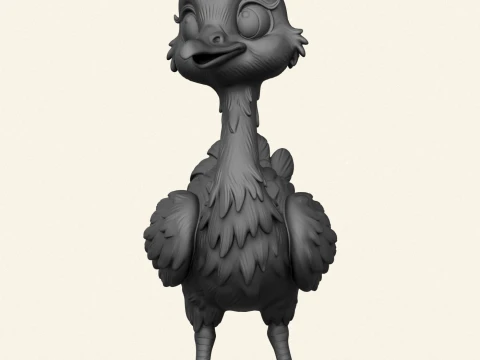 Stylized Baby Ostrich 3D Print Model