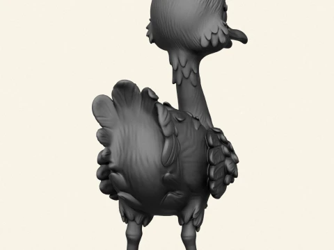 Stylized Baby Ostrich 3D Print Model