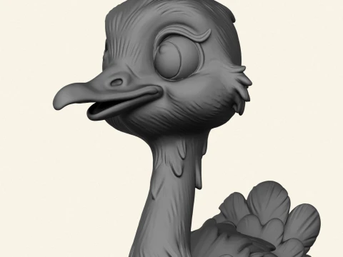 Stylized Baby Ostrich 3D Print Model