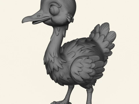 Stylized Baby Ostrich 3D Print Model