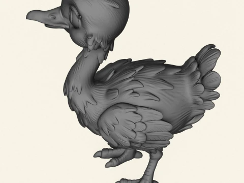 Stylized Baby Ostrich 3D Print Model