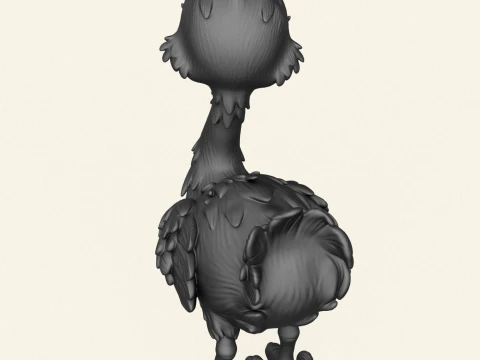 Stylized Baby Ostrich 3D Print Model